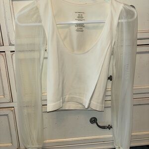 Free People Long Sleeve Mesh Top